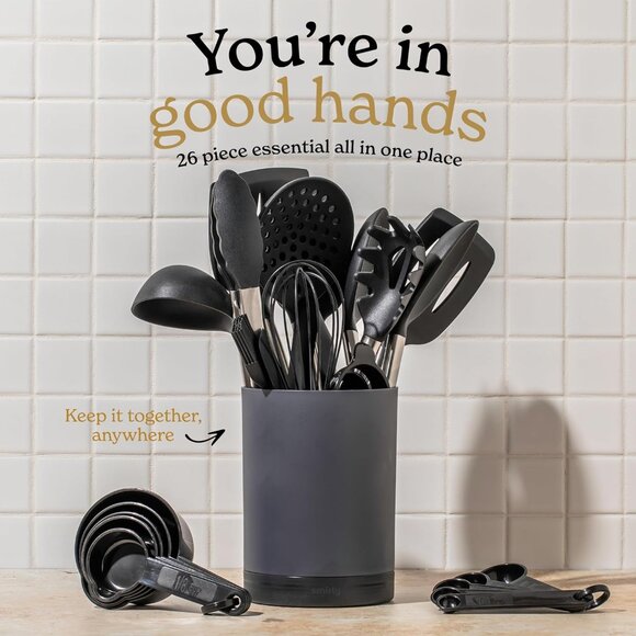 Smirly Silicone Utensils Set with Holder Kitchen Tools for Nonstick Cookware - Picture 16 of 16